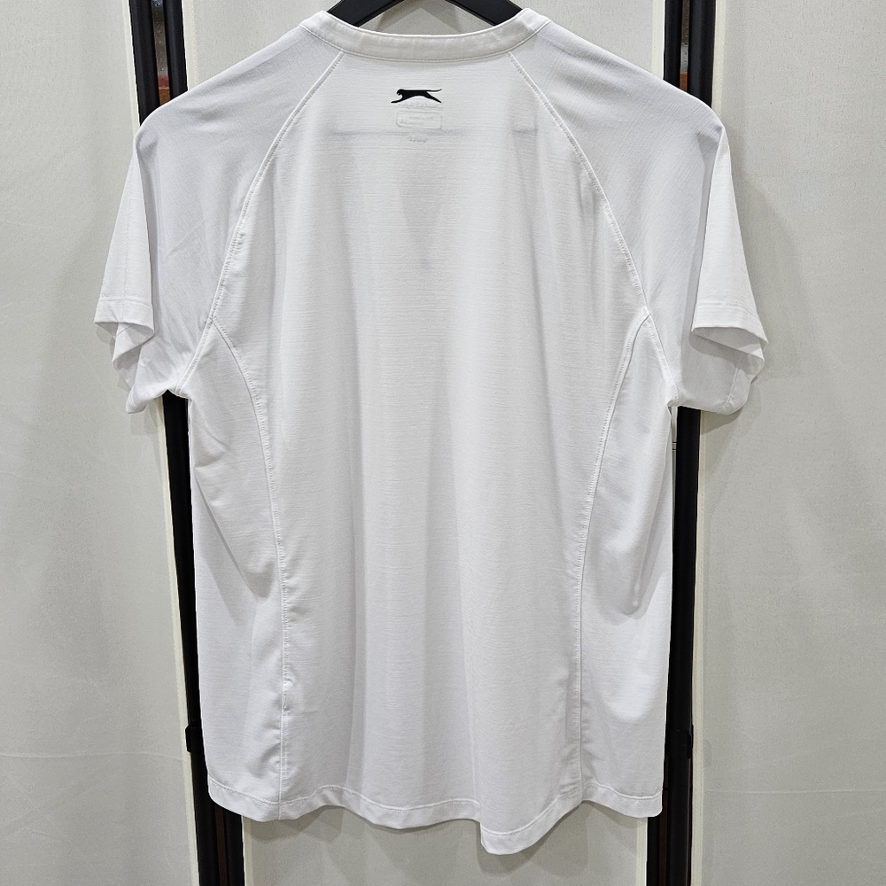 Slazenger Golf quarter 1/4 zip shirt mock neck short sleeves white size Large - Picture 3 of 8